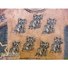   Next szőrös cicás pulóver Mono Tones koll 9 éveseknek (134cm)