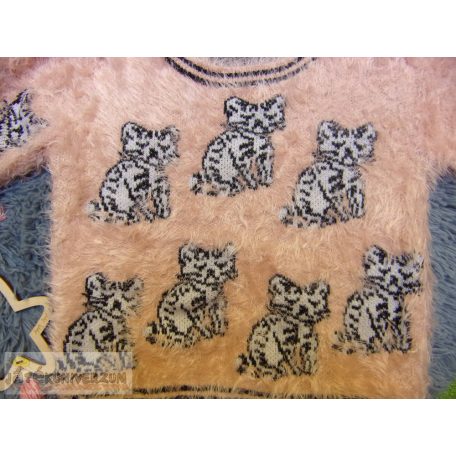 Next szőrös cicás pulóver Mono Tones koll 9 éveseknek (134cm)