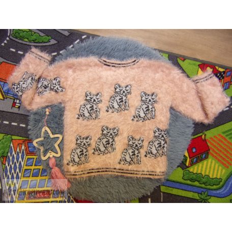 Next szőrös cicás pulóver Mono Tones koll 9 éveseknek (134cm)