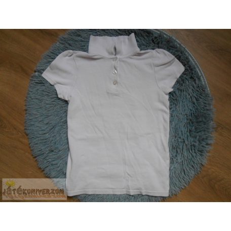 Nutmeg fehér galléros póló 8-9 éveseknek (128-134cm)