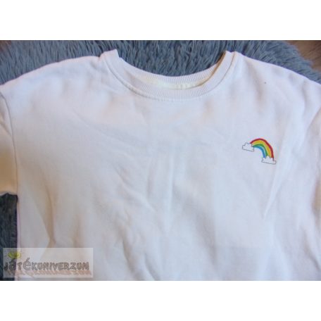 Next fehér szivárvány mintás pulóver 10 éveseknek (140cm)