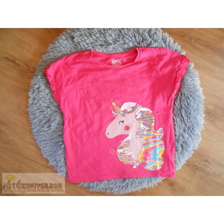 C&A flitteres unikornis felső póló 9 éveseknek (134cm)