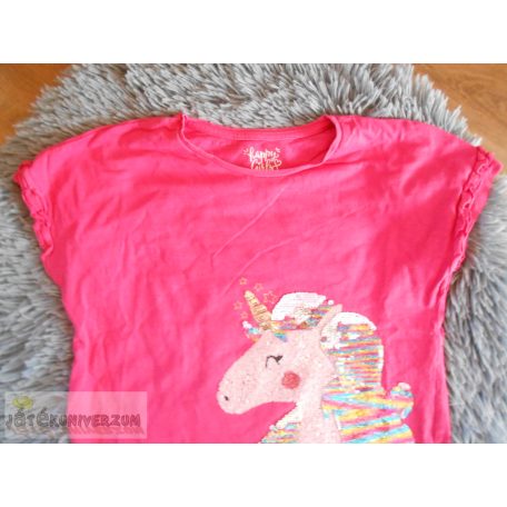 C&A flitteres unikornis felső póló 9 éveseknek (134cm)