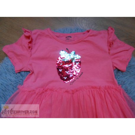 Sinsay flitteres eper mintás tüll ruha 9-10 éveseknek (140cm)