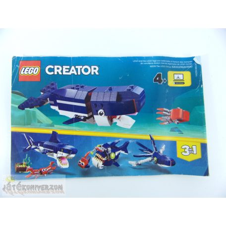 LEGO Creator Mélytengeri lények összerakási útmutató (31088)