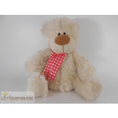   Quality Soft Toys Card Factory kockás sálas fehér maci plüss figura