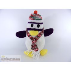 Kötött pingvin figura