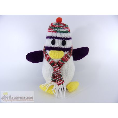 Kötött pingvin figura