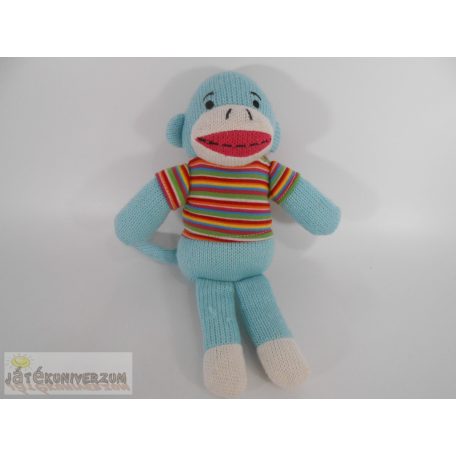Dunelm Mill kék gépi kötött zokni majom plüss figura