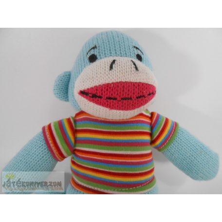 Dunelm Mill kék gépi kötött zokni majom plüss figura