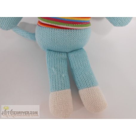 Dunelm Mill kék gépi kötött zokni majom plüss figura