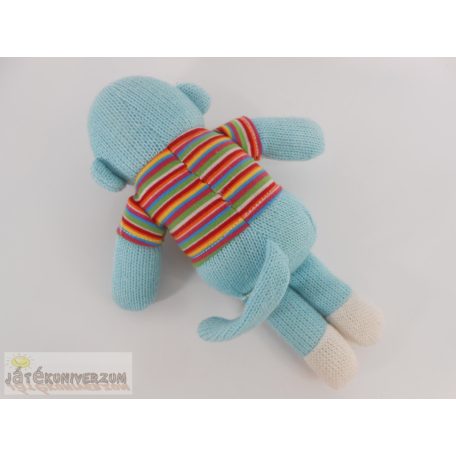 Dunelm Mill kék gépi kötött zokni majom plüss figura