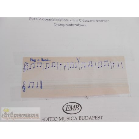 Lőrincz-Paragi Blockflöte Recorder Furulya kottakönyv füzet
