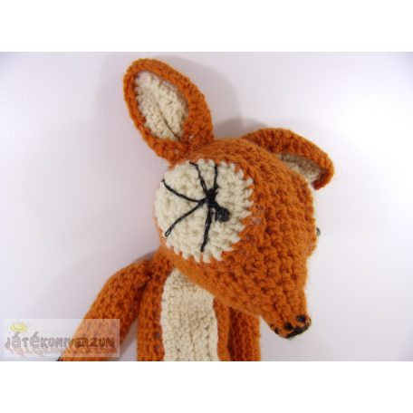 Amigurumi kötött horgolt róka figura
