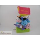 Állatos plüss karikatorony építő játék