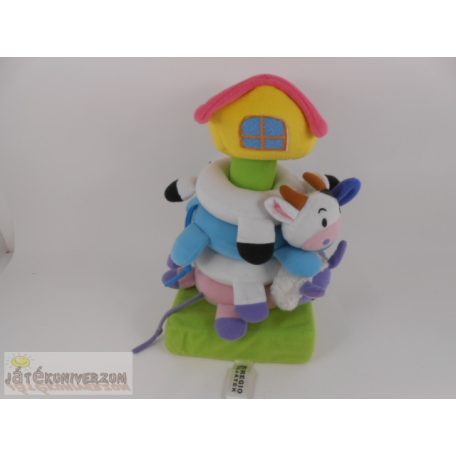 Állatos plüss karikatorony építő játék