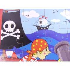 Kandytoys kalóz mintás fa puzzle kirakó