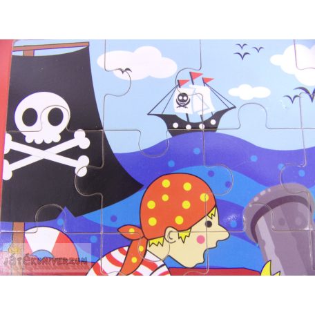 Kandytoys kalóz mintás fa puzzle kirakó