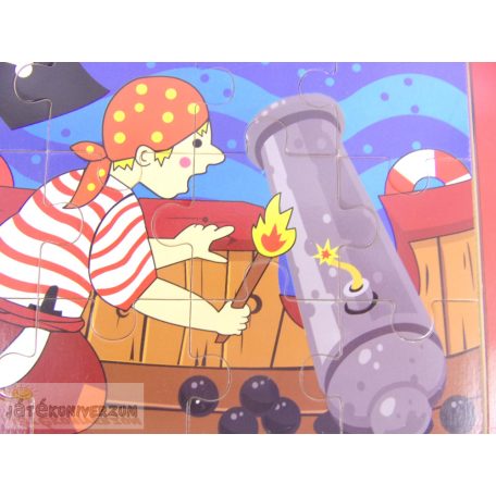 Kandytoys kalóz mintás fa puzzle kirakó