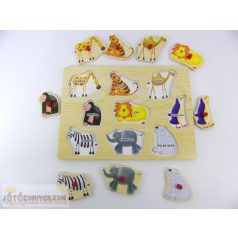 Vadállatos fa formaillesztő játék