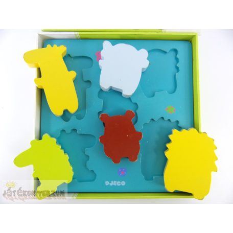 Djeco dzsungel állatos fa formaillesztő játék