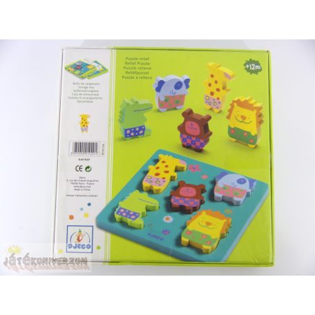 Djeco dzsungel állatos fa formaillesztő játék