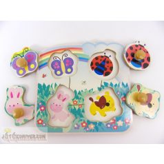 Állatos fa formaillesztő játék