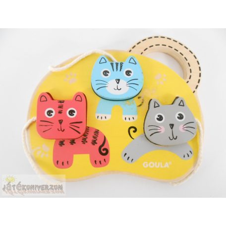 Goula cica puzzle fa formaillesztő játék