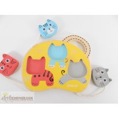 Goula cica puzzle fa formaillesztő játék