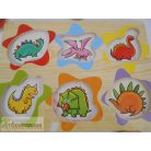Dinoszauruszos puzzle fa formaillesztő játék