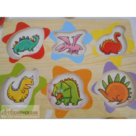 Dinoszauruszos puzzle fa formaillesztő játék