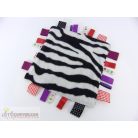 Szalaggal díszítet zebra csíkos rongyi szundikendő alvókendő