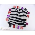 Szalaggal díszítet zebra csíkos rongyi szundikendő alvókendő