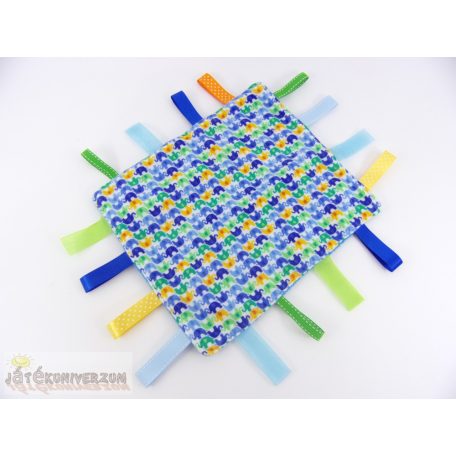 Szalaggal díszítet elefánt mintás rongyi szundikendő alvókendő