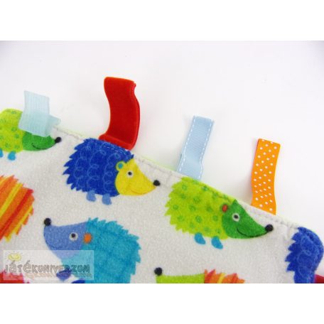 Szalaggal díszítet sünis rongyi szundikendő alvókendő