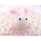 Horgolt nyuszis rongyi szundikendő alvókendő