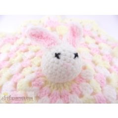 Horgolt nyuszis rongyi szundikendő alvókendő