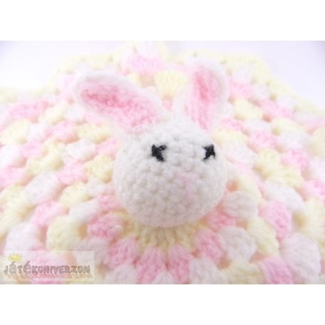 Horgolt nyuszis rongyi szundikendő alvókendő