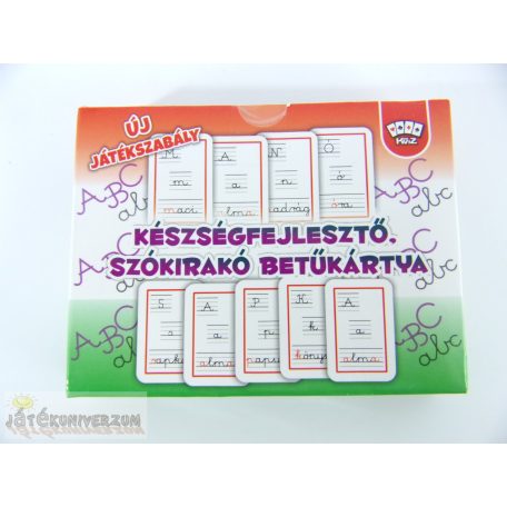 Készségfejlesztő szókirakó betűkártya