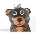 Valódi bőrből készült medve pénztárca kulcstartóval