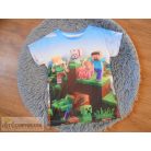 Minecraft mintás rövid ujjú póló felső 5-6 éveseknek (120cm)