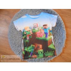   Minecraft mintás rövid ujjú póló felső 5-6 éveseknek (120cm)