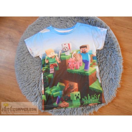 Minecraft mintás rövid ujjú póló felső 5-6 éveseknek (120cm)