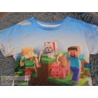 Minecraft mintás rövid ujjú póló felső 5-6 éveseknek (120cm)