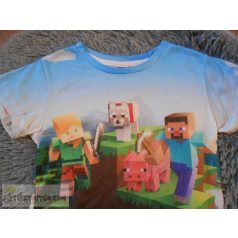   Minecraft mintás rövid ujjú póló felső 5-6 éveseknek (120cm)