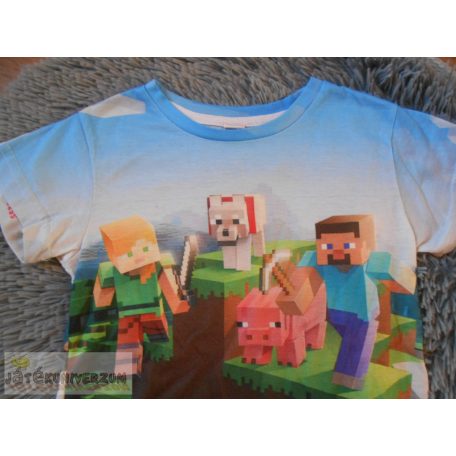 Minecraft mintás rövid ujjú póló felső 5-6 éveseknek (120cm)