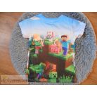 Minecraft mintás rövid ujjú póló felső 5-6 éveseknek (120cm)