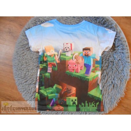 Minecraft mintás rövid ujjú póló felső 5-6 éveseknek (120cm)