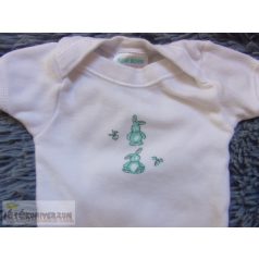 New Born nyuszi mintás rövid ujjú body újszülötteknek